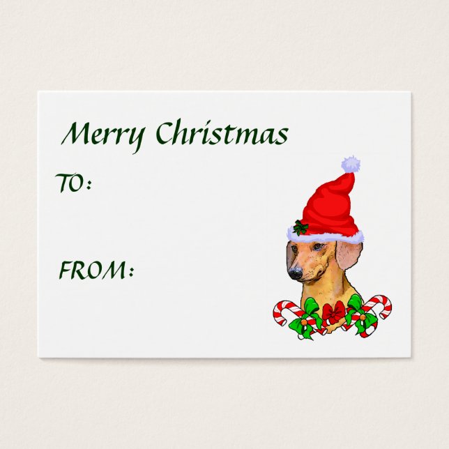 Cartes De Visite Dachshund Cadeaux de Noël (Devant)
