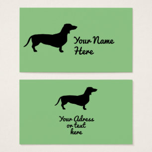 Cartes De Visite Dachshund Poil Court - Silhouette 1