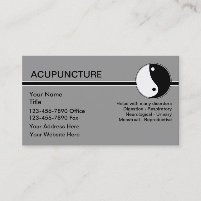 Cartes de visite d'acuponcture (Devant)