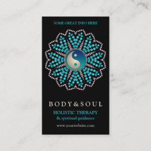 Cartes de visite d'âge de YinYang d'Aqua turquoise