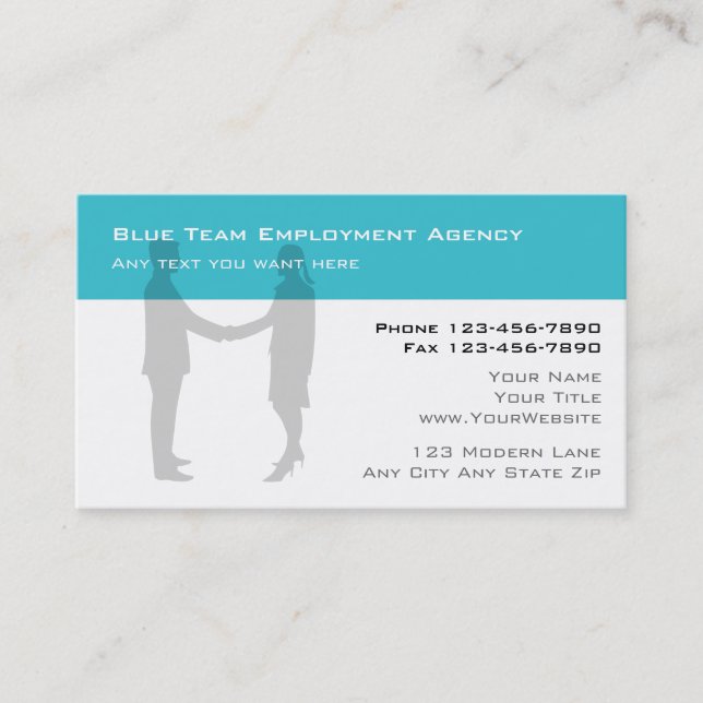 Cartes de visite d'agence d'emploi (Devant)