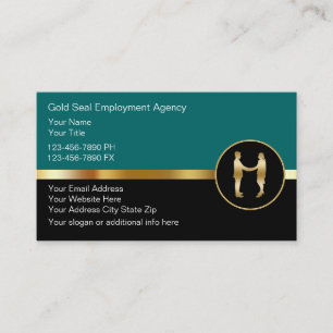 Cartes de visite d'agence d'emploi chic