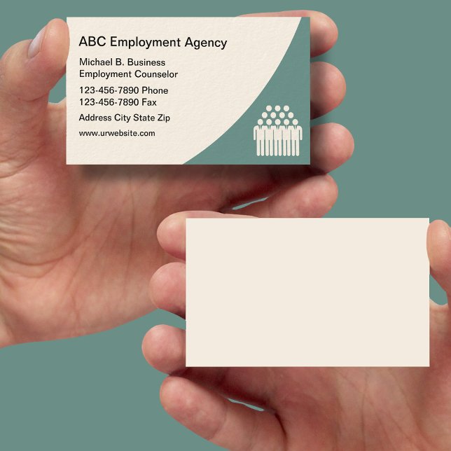 Cartes de visite d'agence d'emploi moderne (Créateur téléchargé)