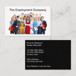 Cartes de visite d'agence d'emploi temporaire