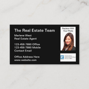 Cartes de visite d'agent commercial en immobilier
