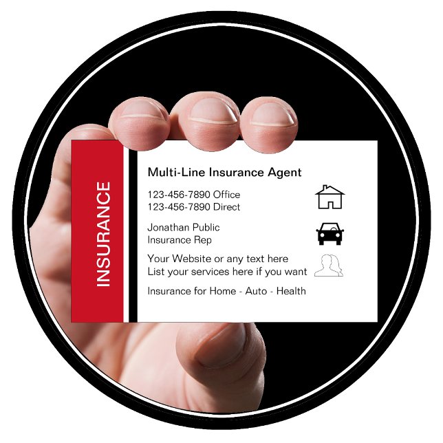 Cartes de visite d'agent d'assurance (Créateur téléchargé)