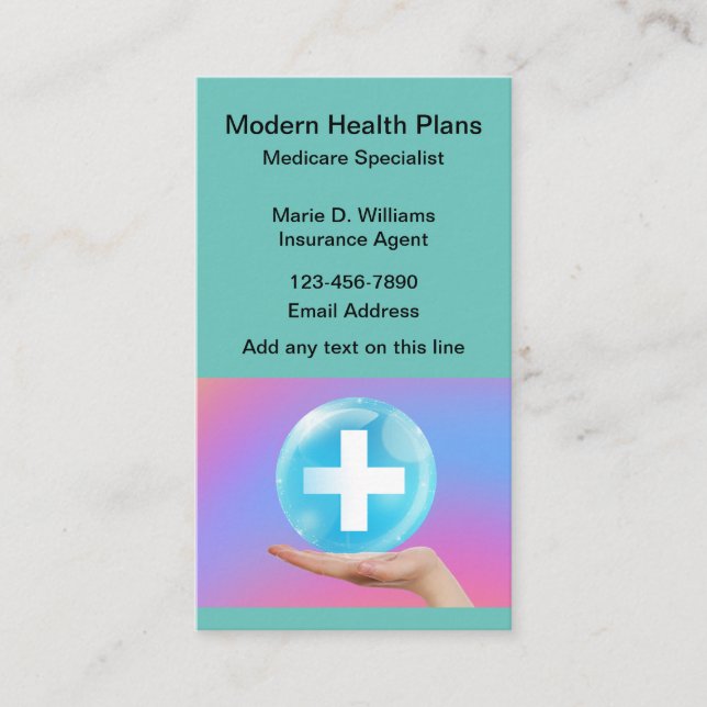 Cartes de visite d'agent d'assurance Medicare mode (Devant)
