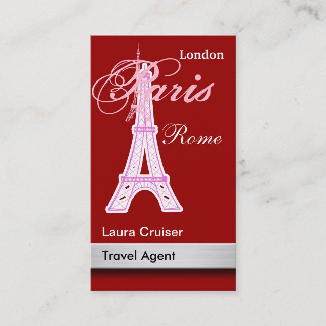 Cartes de visite d'agent de voyages (Devant)