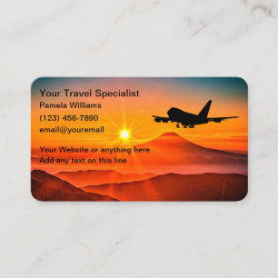 Cartes de visite d'agent spécialiste du voyage pan