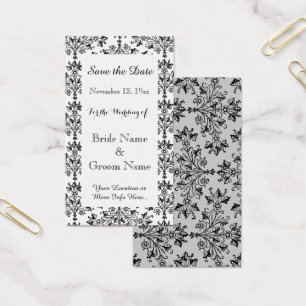 Cartes De Visite Daisy Damask Black White Personnalisé Enregistrer 