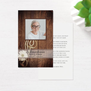 Cartes De Visite Daisy Horse Bit Western Funeral Prière commémorati
