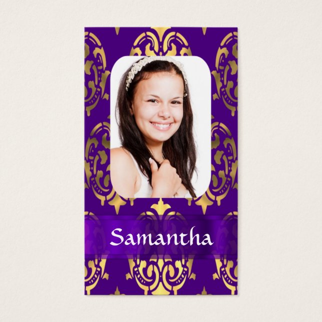 Cartes De Visite Damas pourpre et or (Devant)
