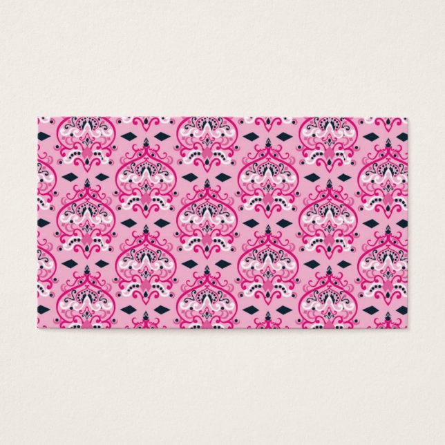 Cartes De Visite Damas rose et noir (Devant)