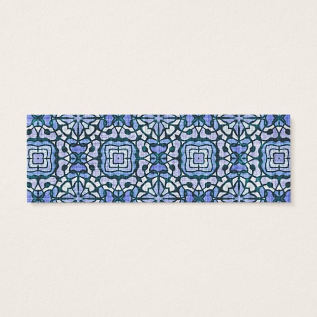 Cartes De Visite Damask bleu et blanc Motif décoratif complexe (Dos)