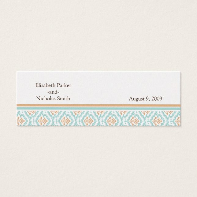 Cartes De Visite Damask Wallpaper Floral Mariage Website Card (Devant)
