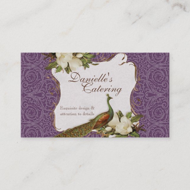 Cartes de visite - damassé florale de magnolia de (Devant)
