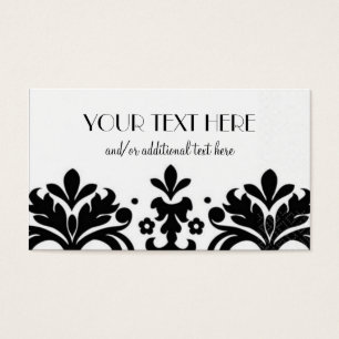 Cartes De Visite Damassé noire et blanche