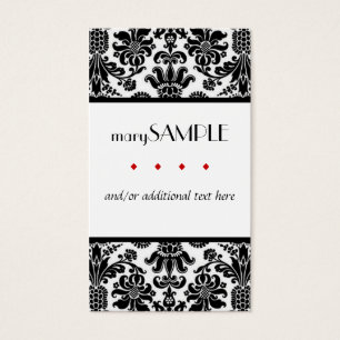 Cartes De Visite Damassé noire et blanche