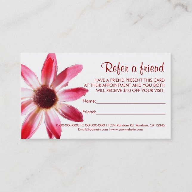 Cartes de visite d'ami avec des fleurs peintes en  (Devant)