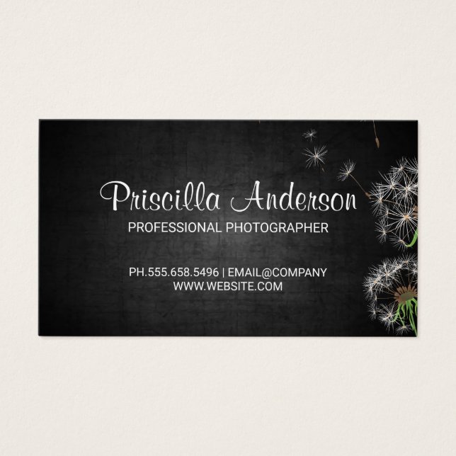 Cartes De Visite Dandelions Flottant (Devant)