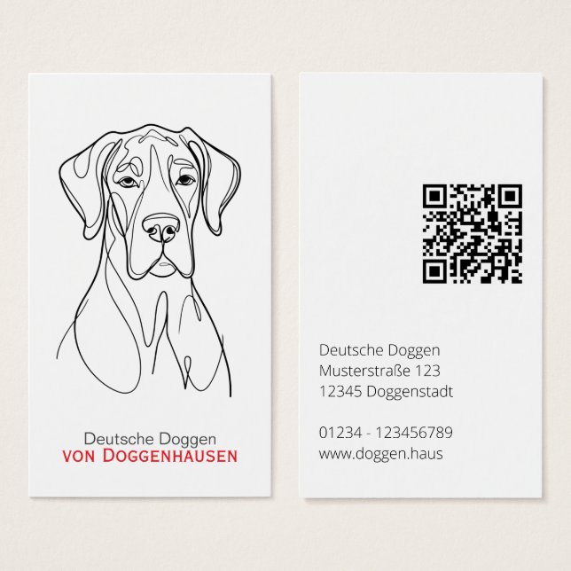 Cartes De Visite Dané géant abstrait personnalisé (Devant & derrière)