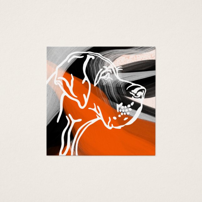 Cartes De Visite Dane moderne abstrait Orange  (Devant)