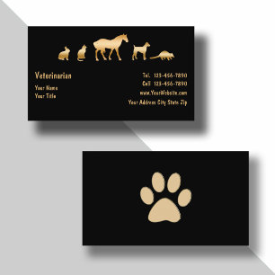 Cartes de visite d'animal familier