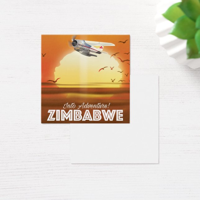 Cartes De Visite Dans l'aventure ! Zimbabwe affiche de voyage (Bureau)