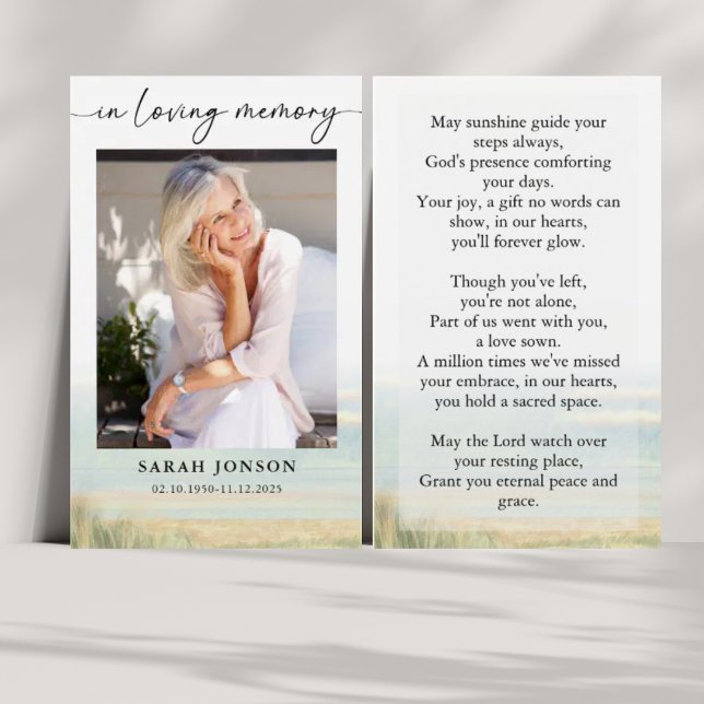 Cartes De Visite Dans Love Mémoire Funeral Photo Prière (Créateur téléchargé)