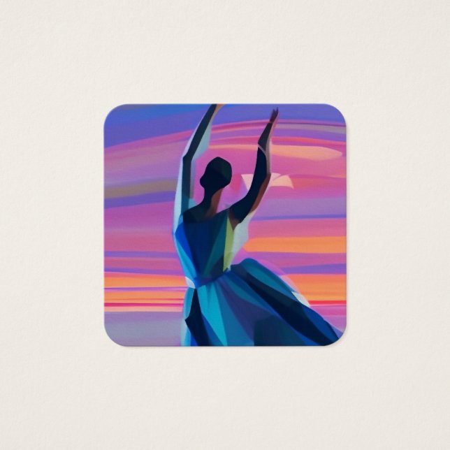 Cartes De Visite Danseur au coucher du soleil (Devant)