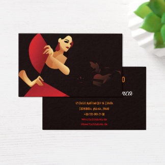 Cartes De Visite Danseur de flamenco espagnol avec ventilateur. noi