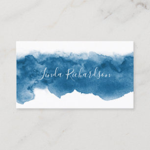 Cartes de visite d'aquarelle - bleu chic