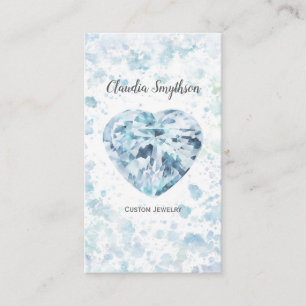 Cartes de visite d'aquarelle Heart Diamond