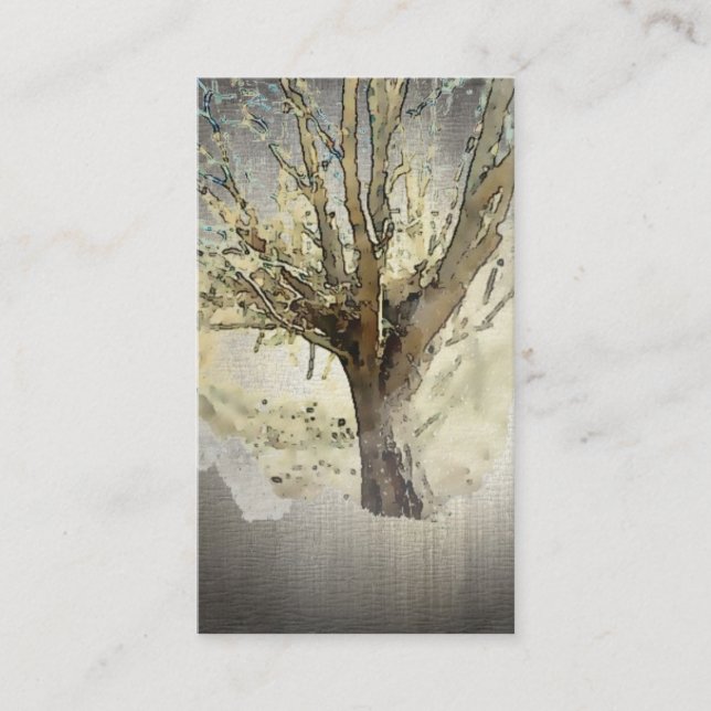 Cartes de visite d'arbre d'aquarelle de Lifecoach (Devant)