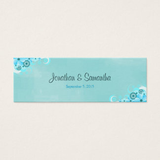Cartes De Visite Dark Aqua Blue Floral Petits mariages Favor Tags