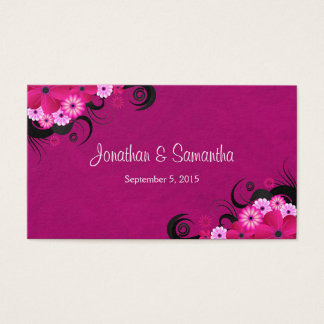 Cartes De Visite Dark Fuchsia Floral Large Wedding Favor Tags