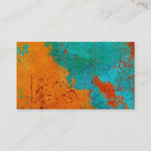 Cartes de visite d'art Abstraits orange bleu bleu 