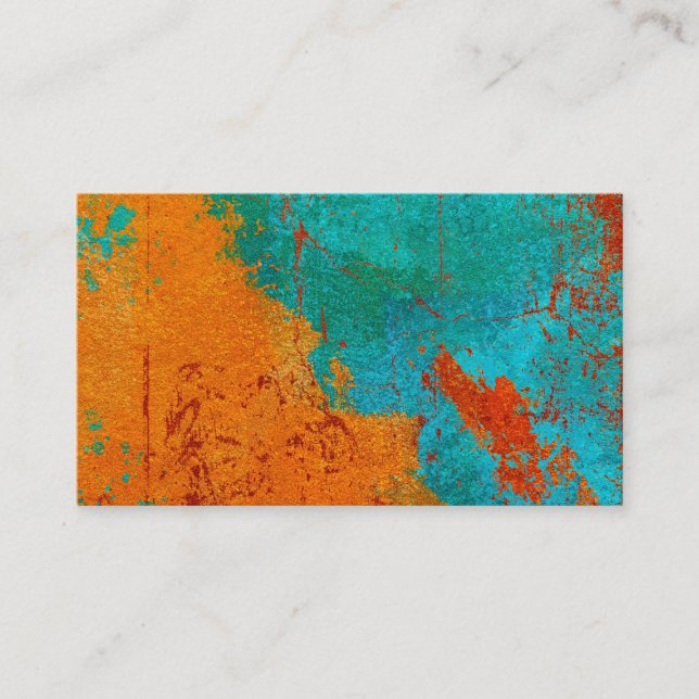 Cartes de visite d'art Abstraits orange bleu bleu  (Devant)
