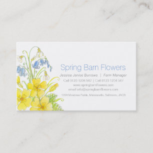 Cartes de visite d'art aquarelle de fleurs printan