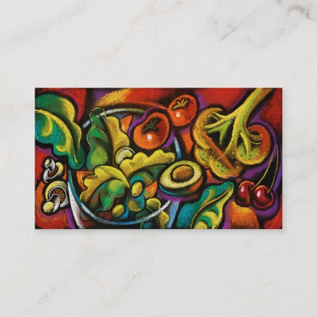 Cartes de visite d'art de salade de nourriture (Devant)