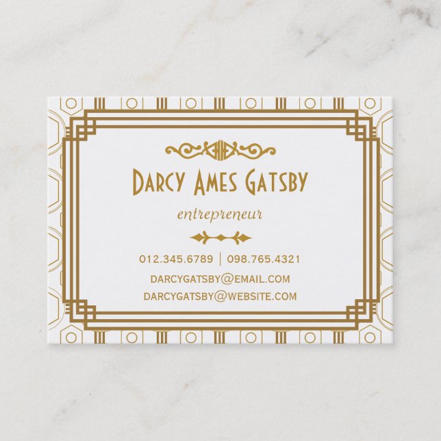 Cartes de visite d'art déco (Devant)