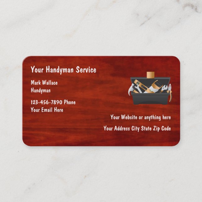 Cartes de visite d'artisan (Devant)