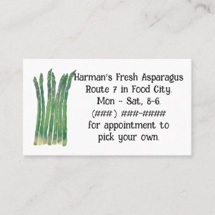 Cartes de visite d'Asperges frais