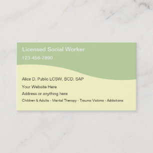 Cartes de visite d'assistant social