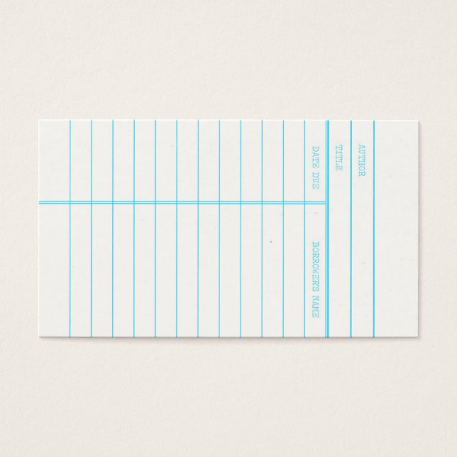 Cartes De Visite Date d'échéance du livre de bibliothèque rétrotro (Devant)