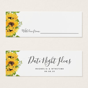 Cartes De Visite Date Night Ideas Sunflower Bridal Shower Wedding