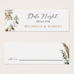 Cartes De Visite Date Nuit Idées Boho Pampas Grass Mariage Élégant<br><div class="desc">Carte de suggestions de la Nuit Date dans le mariage à thème Boho Pampas Grass.</div>