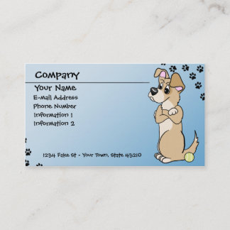 Cartes de visite d'attitude d'effort de chien