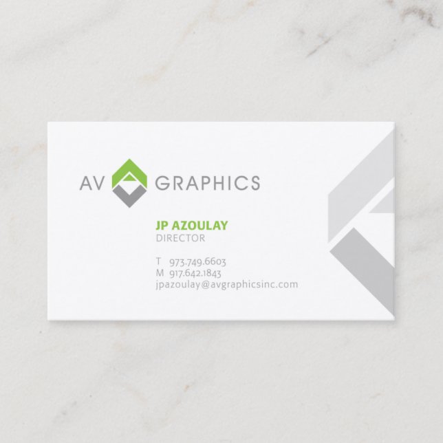 Cartes de visite d'AVG (Devant)