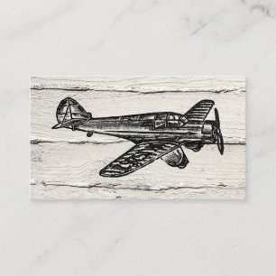 Cartes de visite d'avion - Bois Vintage